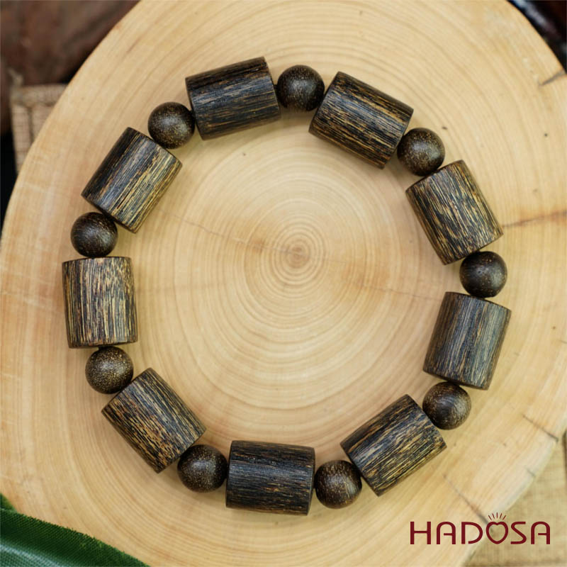 Vòng tay Trầm Hương hạt trụ cd 12x16mm