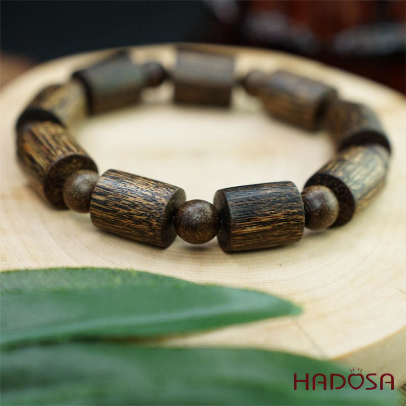 Vòng tay Trầm Hương hạt trụ cd 12x16mm