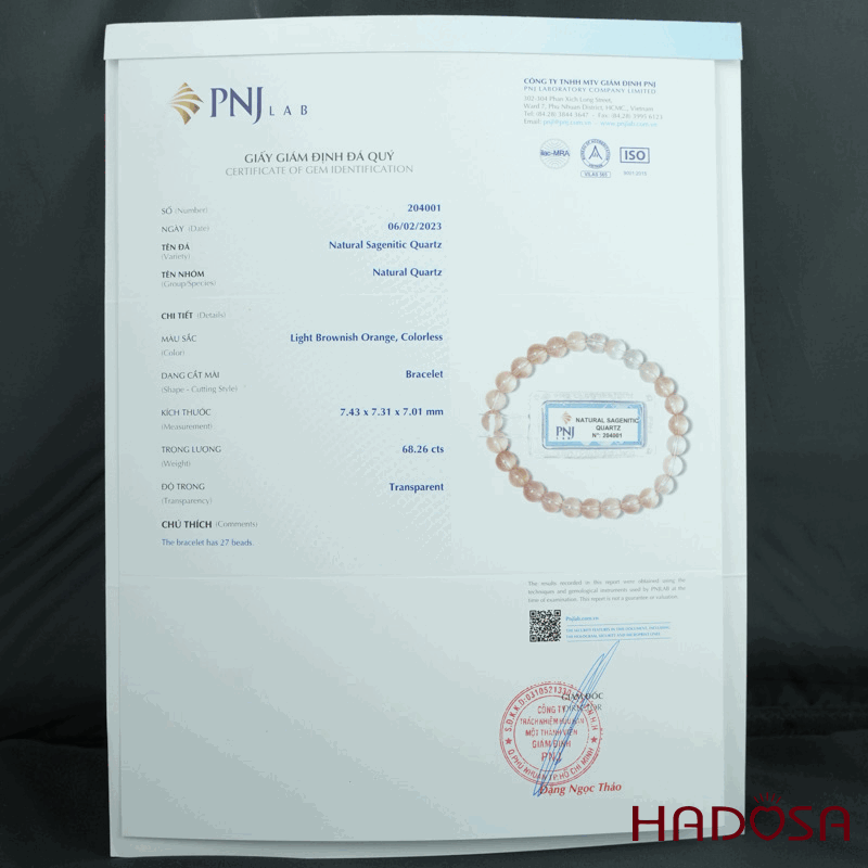 Vòng thạch anh tóc hỗn hợp 7mm