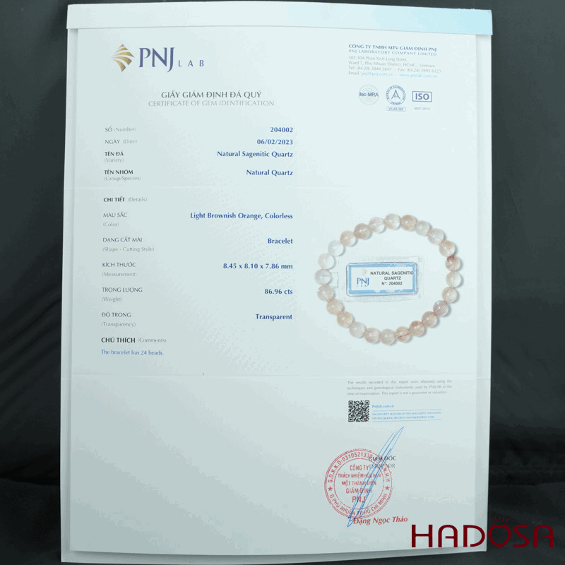 Vòng thạch anh tóc hỗn hợp 8mm