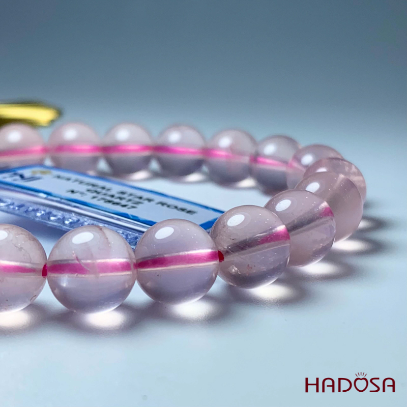 Vòng Thạch anh hồng sao 9mm 6A