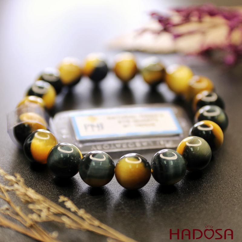 Vòng Thạch Anh Mắt Hổ Xanh Vàng 10mm cao cấp chuẩn 6A