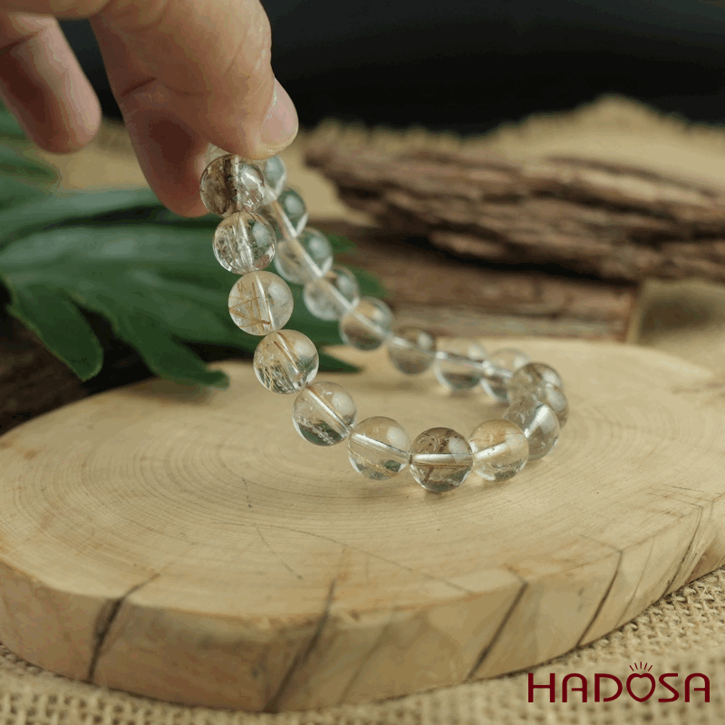 Vòng Thạch anh tóc trắng 9mm chuẩn 2A