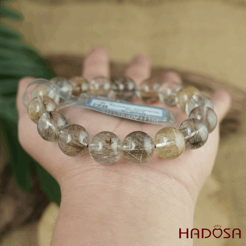 Vòng Thạch anh tóc trắng 12mm chuẩn 2A