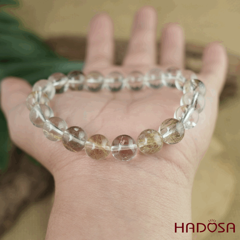 Vòng Thạch anh tóc trắng 9mm chuẩn 2A