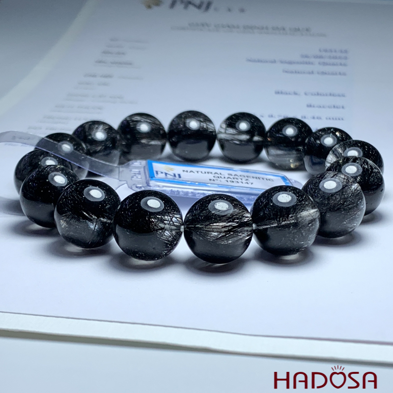 Vòng thạch anh tóc đen 13mm chuẩn 7A