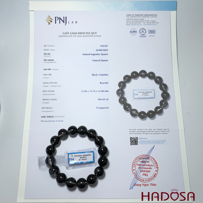 Vòng thạch anh tóc đen 13mm chuẩn 7A