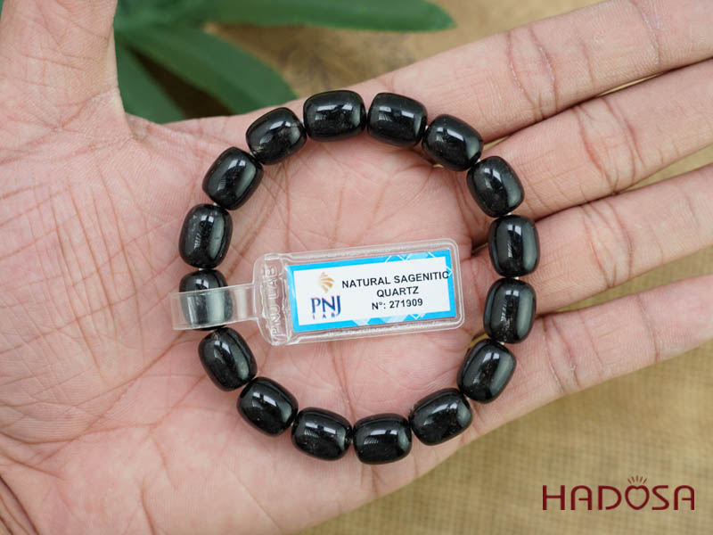 Vòng đá Thạch anh tóc đen 10x13mm chuẩn 6A