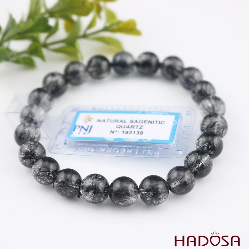 Vòng thạch anh tóc đen 8 ly chuẩn 6A