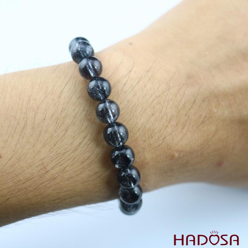 Vòng thạch anh tóc đen 8 ly chuẩn 6A