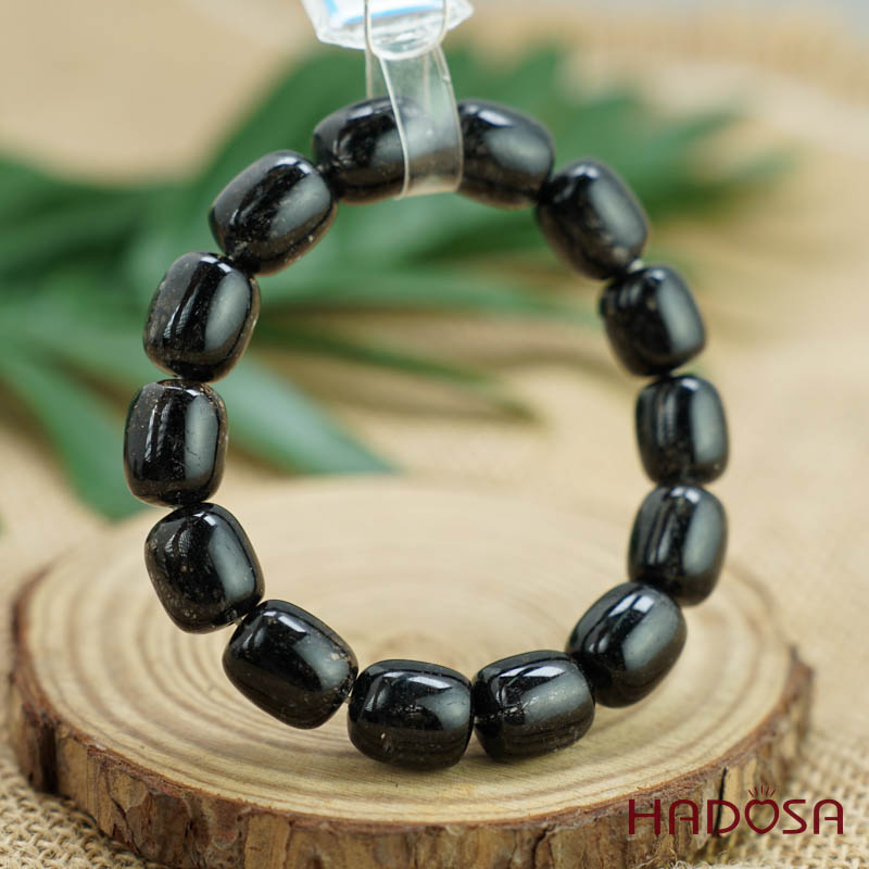 Vòng đá Thạch anh tóc đen 12x16mm chuẩn 6A