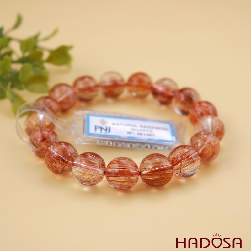 Vòng Thạch anh tóc đỏ 12mm chuẩn 6A