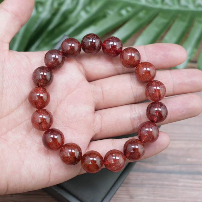 Vòng Thạch anh tóc đỏ 12mm chuẩn 5A