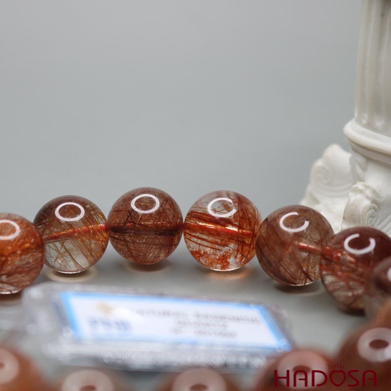 Vòng Thạch anh tóc đỏ 14mm chuẩn 6A