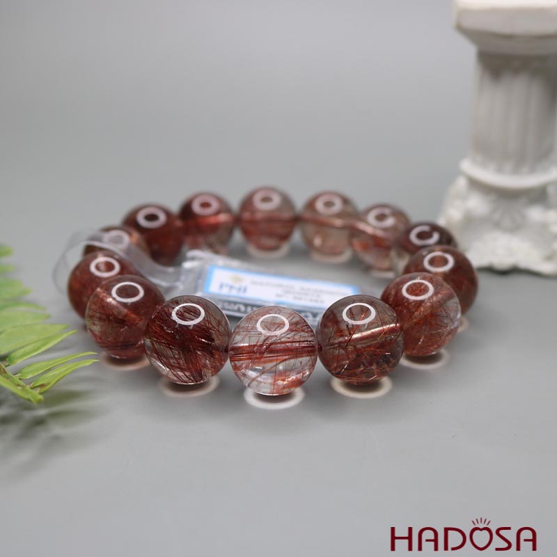 Vòng Thạch anh tóc đỏ 16mm chuẩn 6A