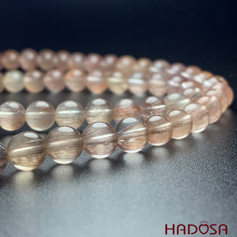 Vòng thạch anh tóc hỗn hợp 6mm