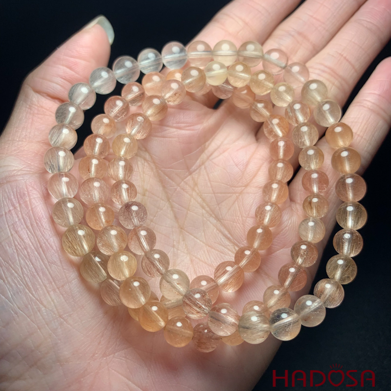 Vòng thạch anh tóc hỗn hợp 6mm