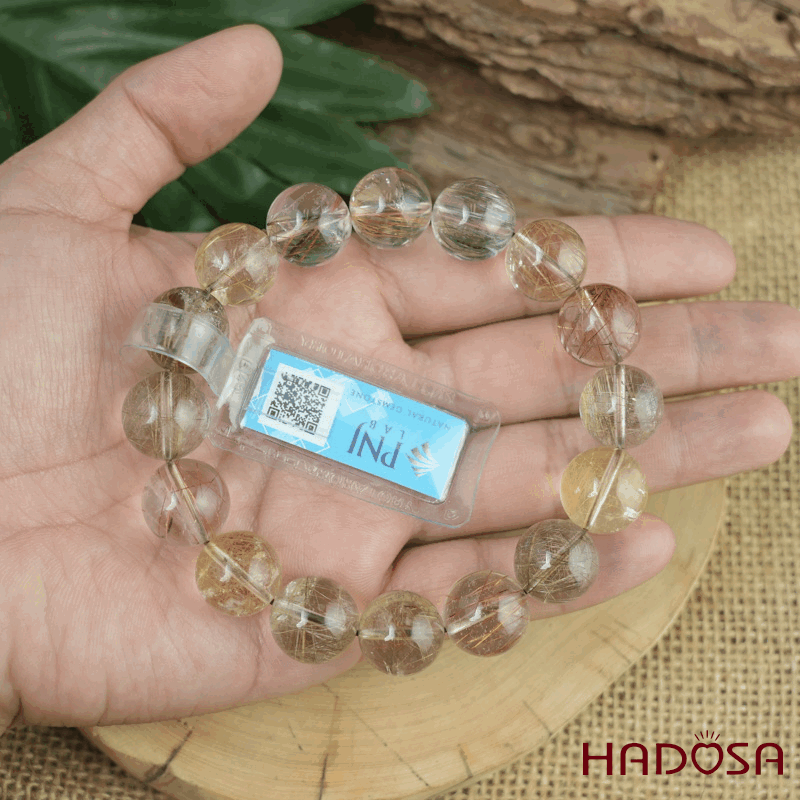 Vòng Thạch anh tóc trắng 13mm chuẩn 2A