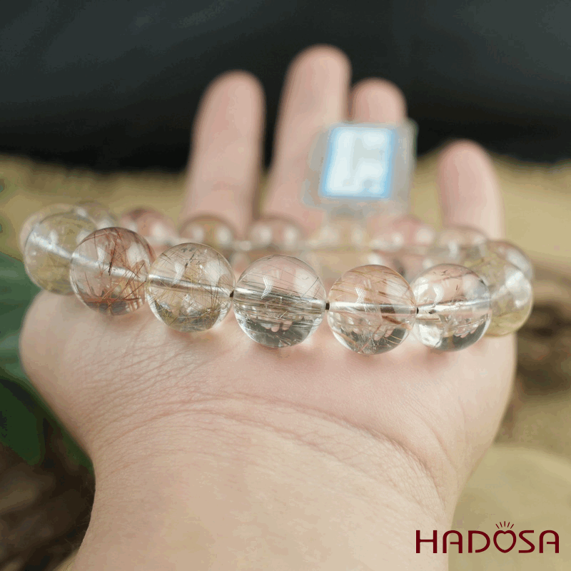 Vòng Thạch anh tóc trắng 13mm chuẩn 2A