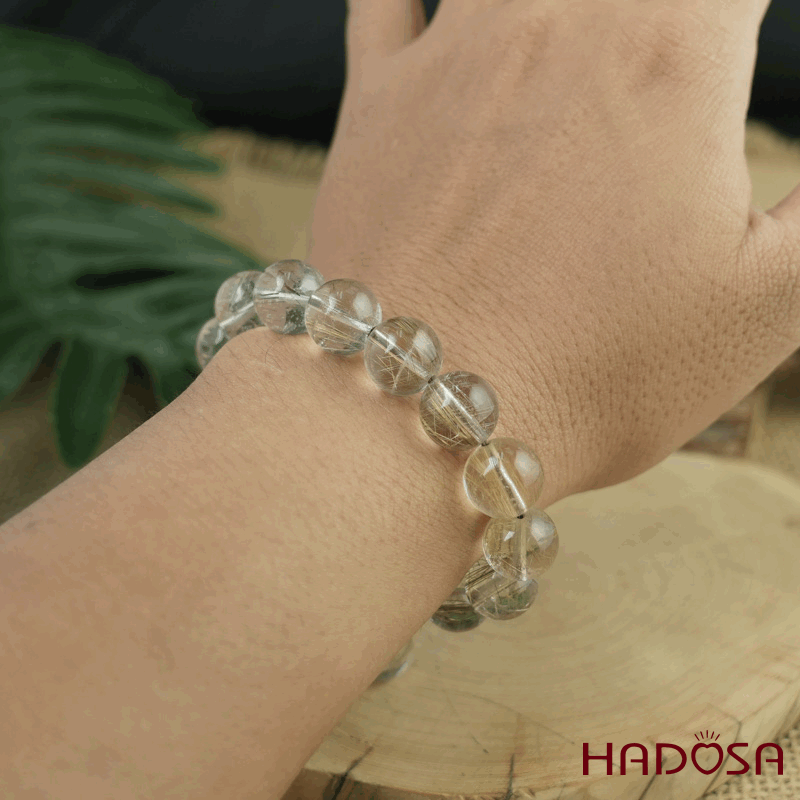 Vòng Thạch anh tóc trắng 11mm chuẩn 2A