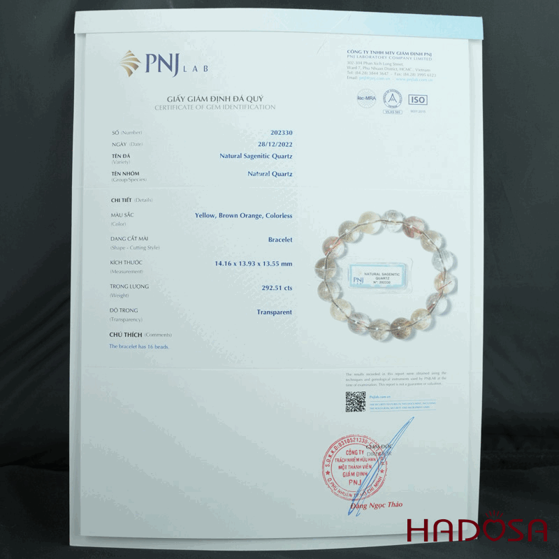 Vòng Thạch anh tóc trắng 13mm chuẩn 2A