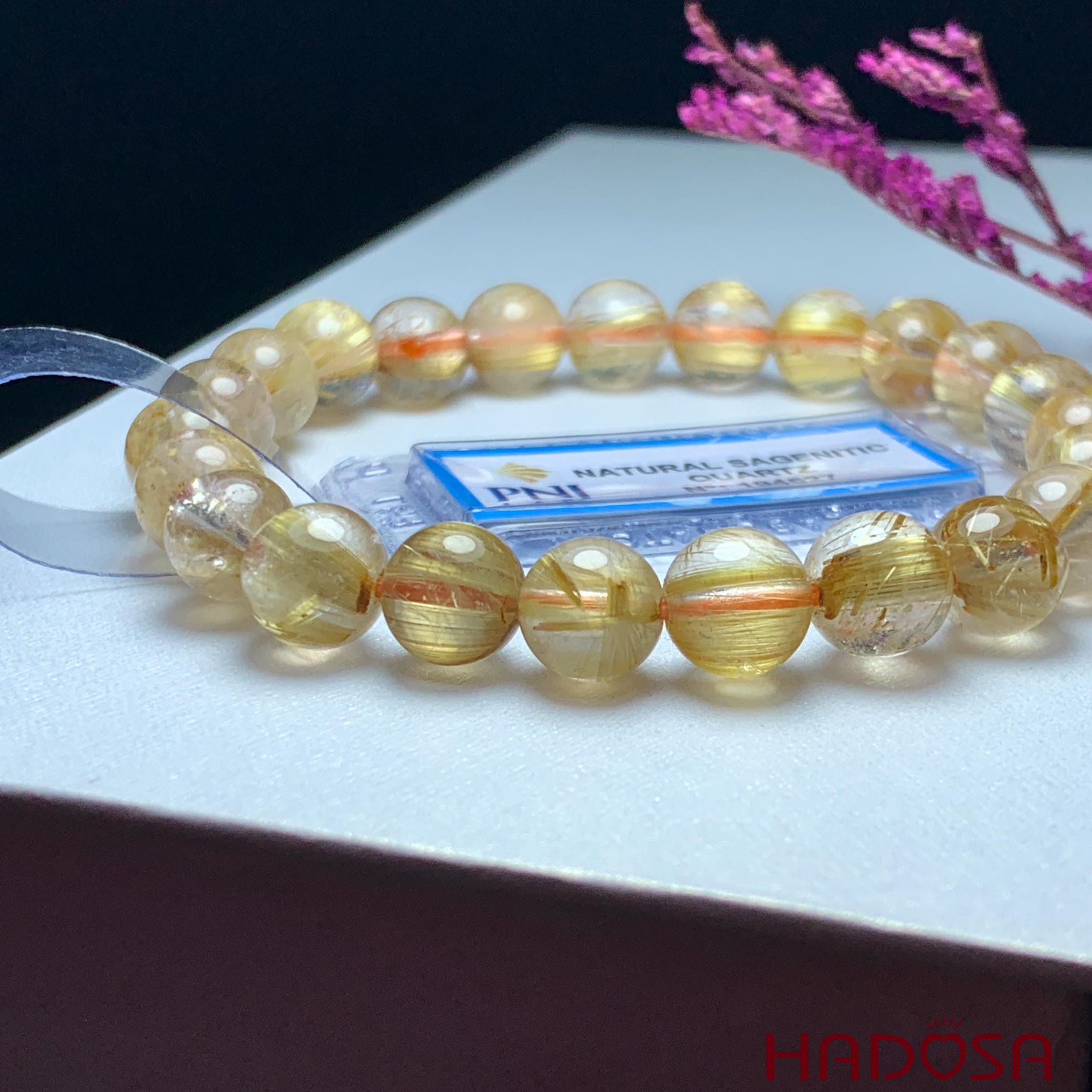 Vòng Thạch Anh tóc vàng 08mm chuẩn 7A