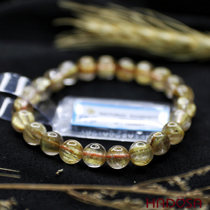 Vòng Thạch Anh tóc vàng 08mm chuẩn 7A