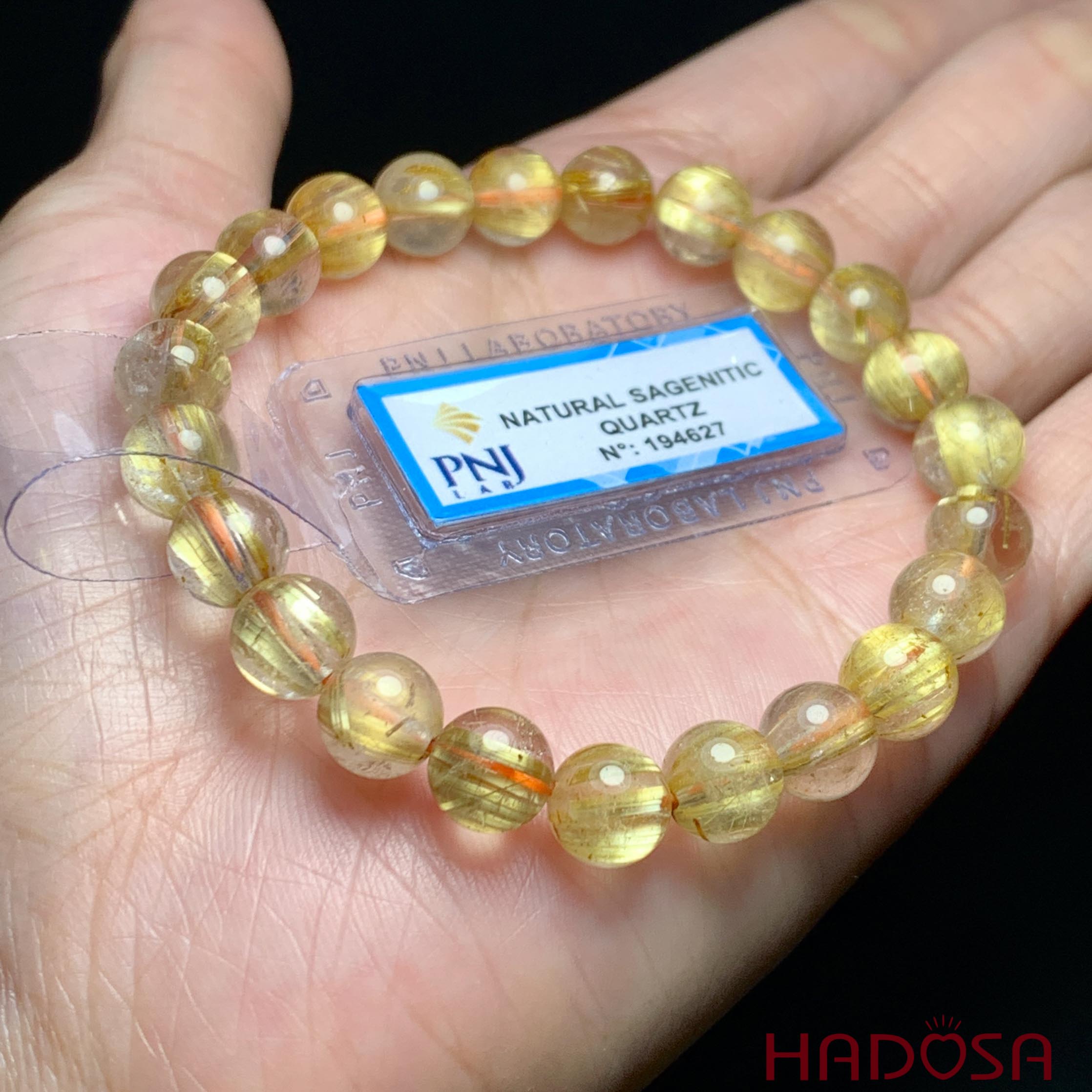 Vòng Thạch Anh tóc vàng 08mm chuẩn 7A