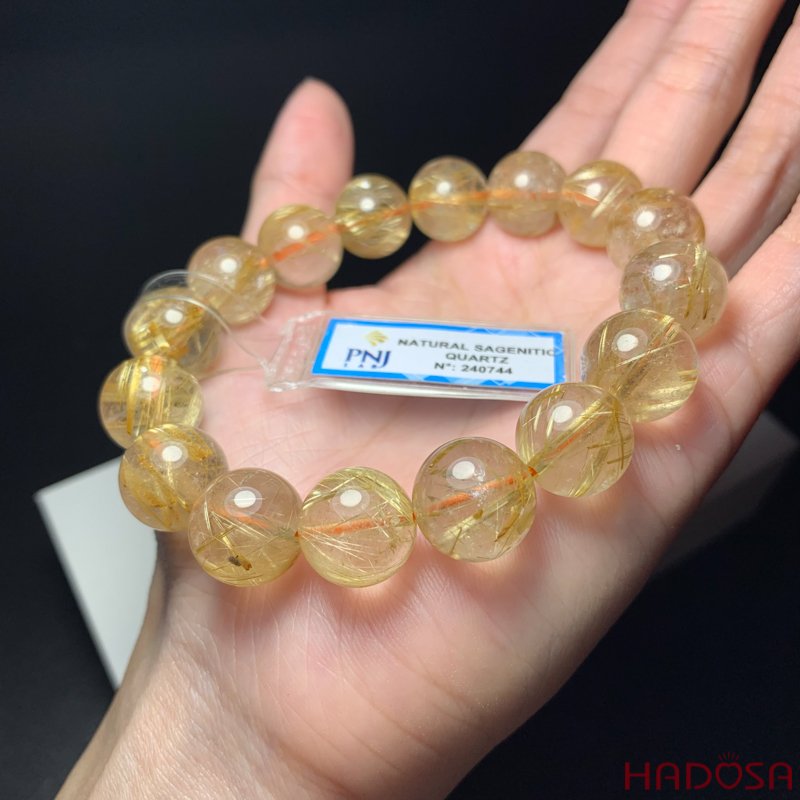 Vòng Thạch anh tóc vàng 13mm chuẩn 5A+