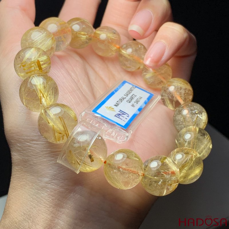 Vòng Thạch anh tóc vàng 13mm chuẩn 5A+