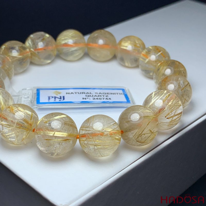 Vòng Thạch anh tóc vàng 13mm chuẩn 5A+