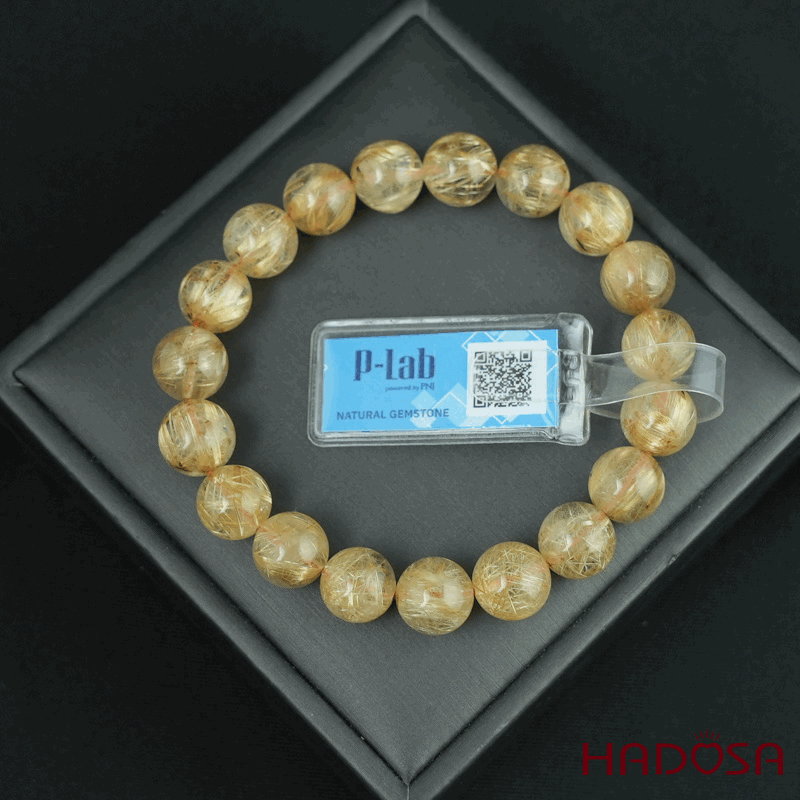 Vòng Thạch Anh tóc vàng 10mm đặc biệt cao cấp chuẩn 7a