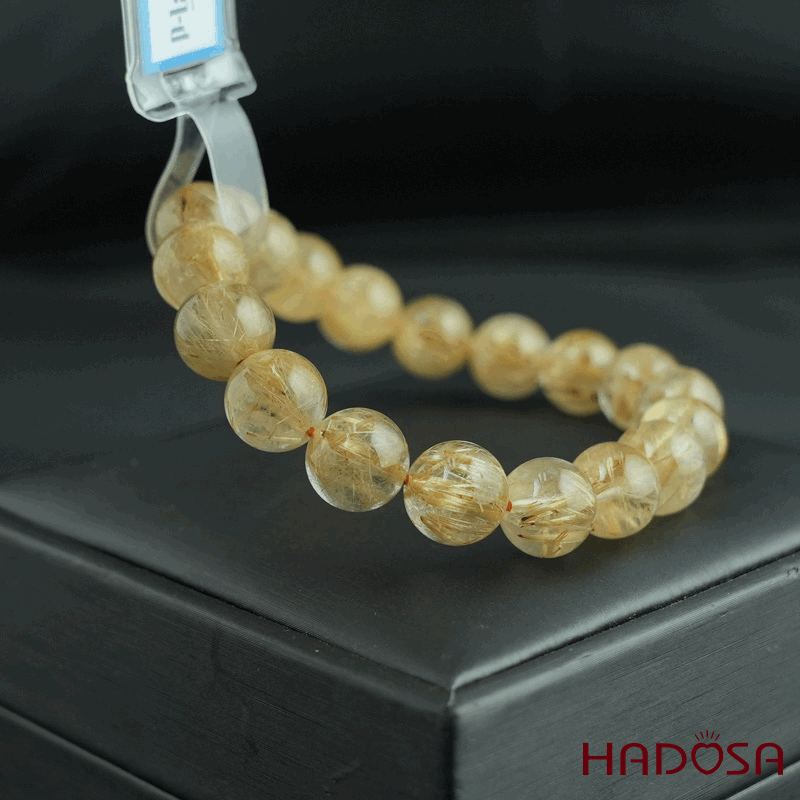 Vòng Thạch Anh tóc vàng 10mm đặc biệt cao cấp chuẩn 7a