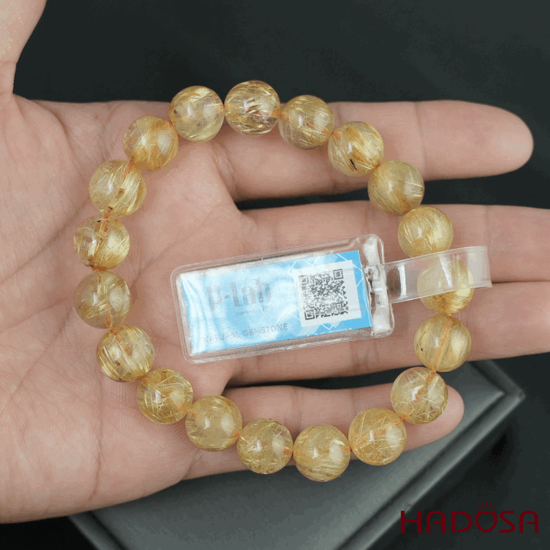 Vòng Thạch Anh tóc vàng 10mm đặc biệt cao cấp chuẩn 7a