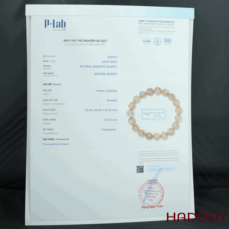 Vòng Thạch Anh tóc vàng 10mm đặc biệt cao cấp chuẩn 7a