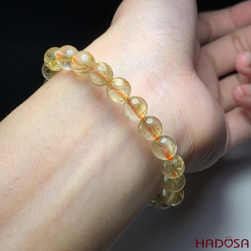 Vòng Thạch Anh tóc vàng 7mm chuẩn 5A