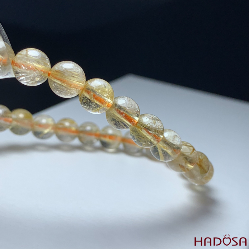 Vòng Thạch Anh tóc vàng 7mm chuẩn 5A