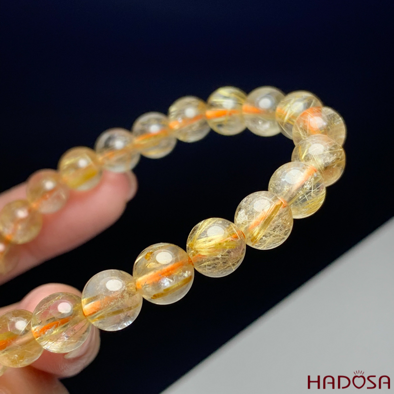 Vòng Thạch Anh tóc vàng 7mm chuẩn 5A