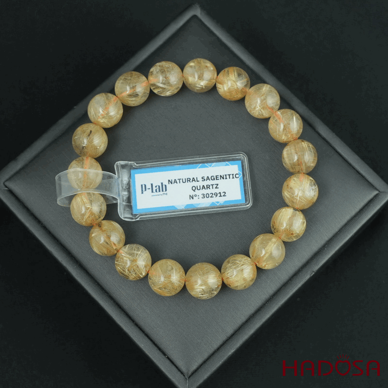 Vòng Thạch Anh tóc vàng 10mm đặc biệt cao cấp chuẩn 7a