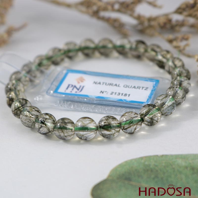 Vòng Thạch anh tóc xanh 7mm chuẩn 5A