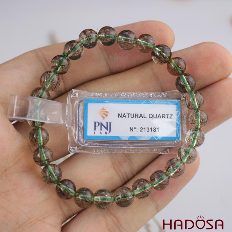 Vòng Thạch anh tóc xanh 7mm chuẩn 5A