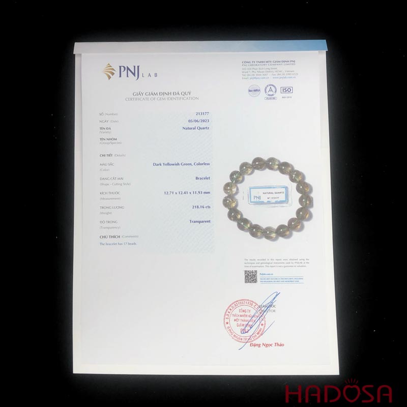 Vòng Thạch Anh Tóc Xanh 12mm 5A