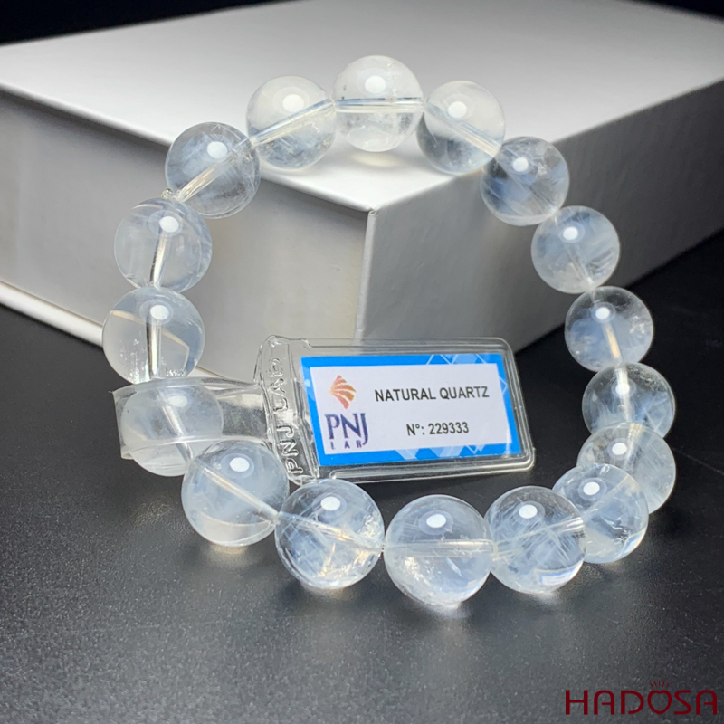 Vòng Thạch anh trắng ánh trăng 12mm chuẩn 8A