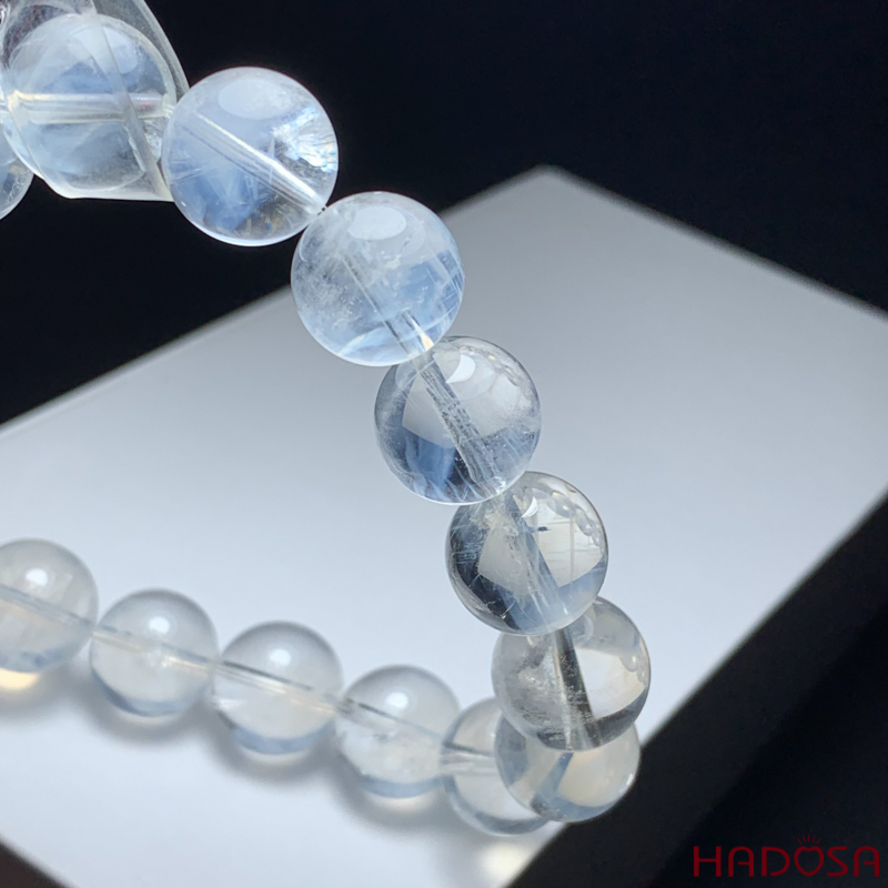 Vòng Thạch anh trắng ánh trăng 12mm chuẩn 8A