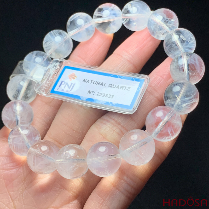 Vòng Thạch anh trắng ánh trăng 12mm chuẩn 8A