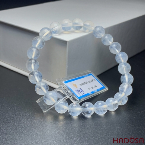 Vòng cuốn Thạch anh trắng 6mm ánh trăng chuẩn 8A