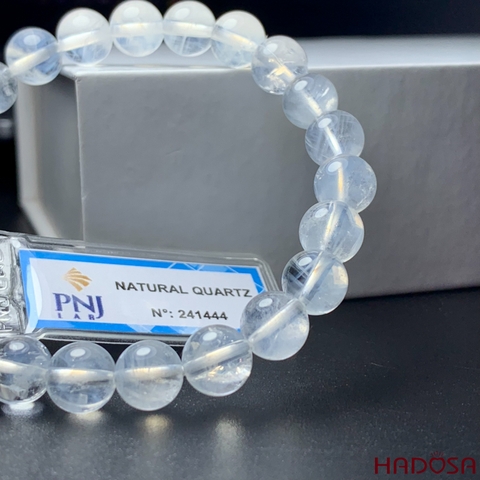 Vòng cuốn Thạch anh trắng 6mm ánh trăng chuẩn 8A