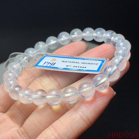 Vòng cuốn Thạch anh trắng 6mm ánh trăng chuẩn 8A