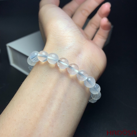 Vòng cuốn Thạch anh trắng 6mm ánh trăng chuẩn 8A