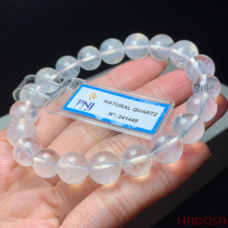 Vòng Thạch anh trắng ánh trăng 9mm chuẩn 8A